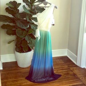 Lela Rose Blue Ombré Dress